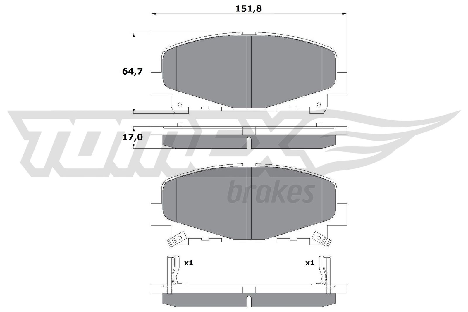 Sada brzdových platničiek kotúčovej brzdy TOMEX Brakes
